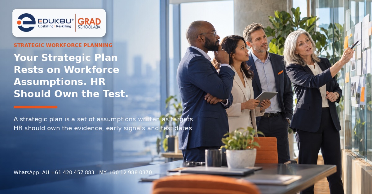 Data Centre Certification Courses | EDUK8U® 18 Your Strategic Plan Rests on Workforce Assumptions. HR Should Own the Test. EDUK8U Grad School Asia banner